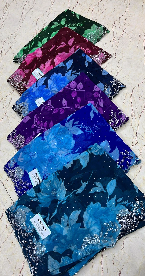 Simple Stone Work Sarees - 022