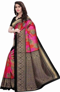 Fancy Banarasi Saree With Blouse Piece  - Free Size