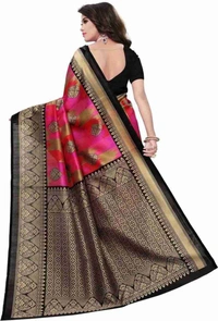 Fancy Banarasi Saree With Blouse Piece  - Free Size