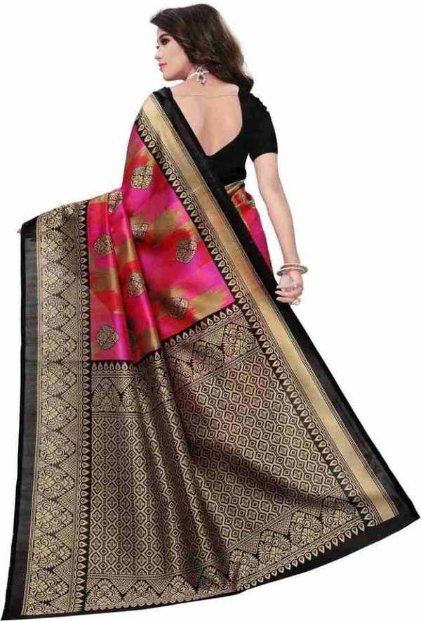 Fancy Banarasi Saree With Blouse Piece  - Free Size