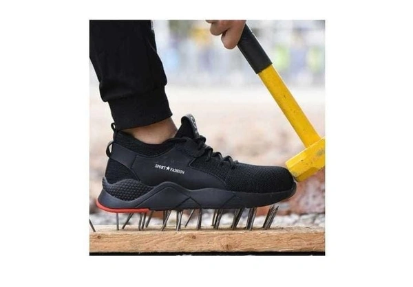 G-Fasion Light Weight Sports Shoes For Men Black  - 8