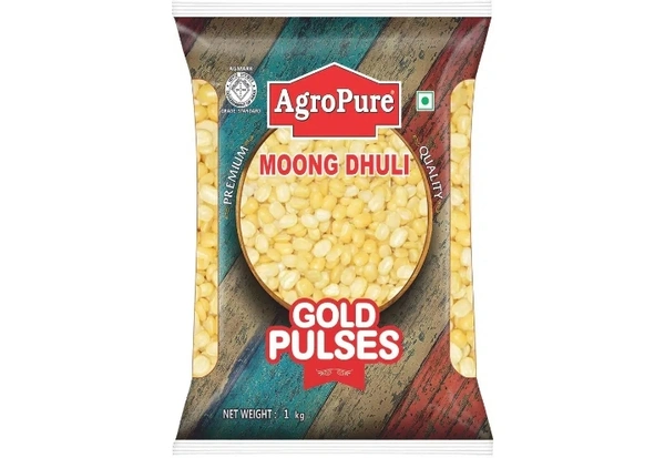Agro Pure Gold Moong Dhuli Dal (मूंग धुली) - 1 Kg
