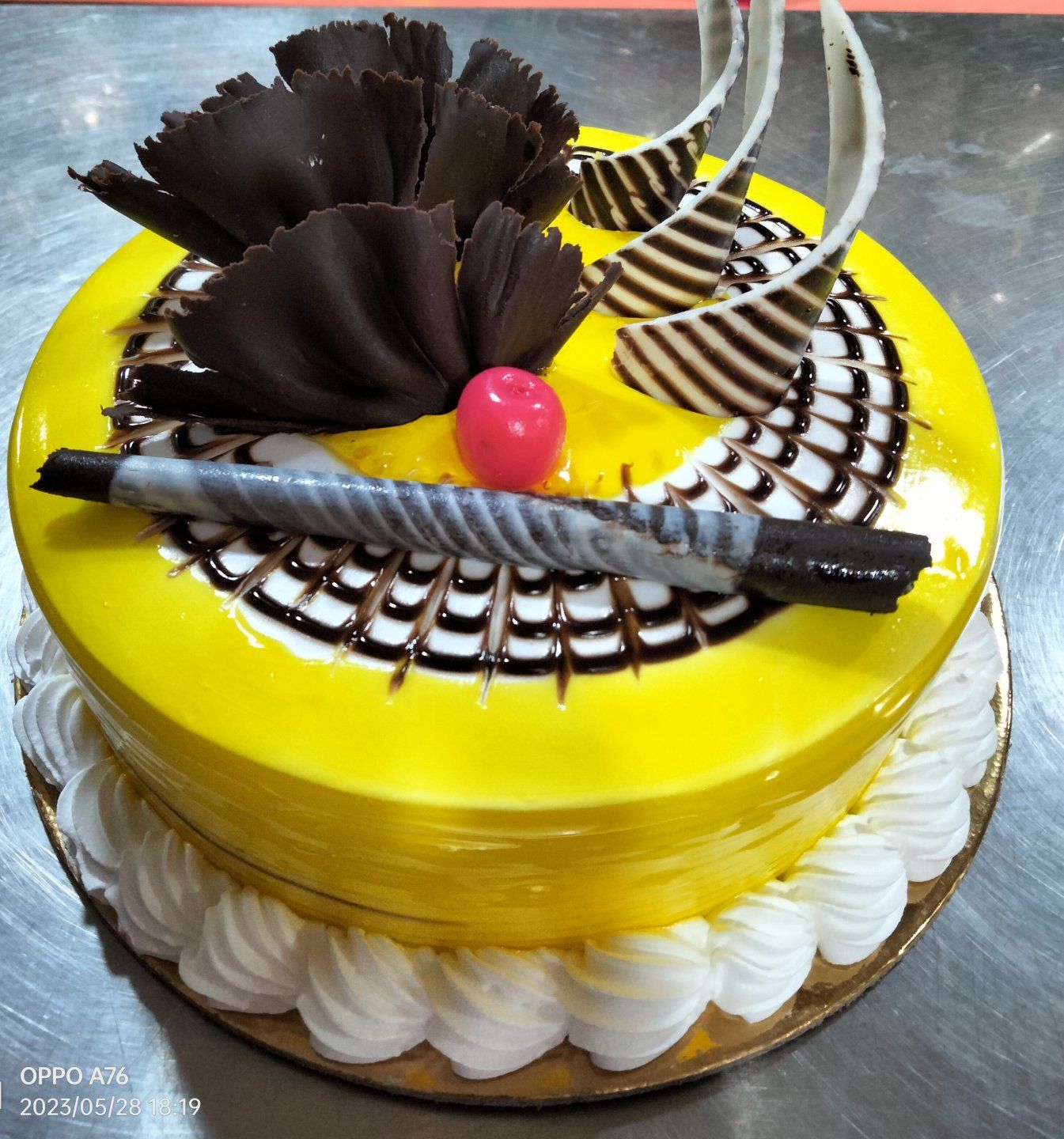 Eggless Pineapple Cake with Cherry Toppings Half Kgs