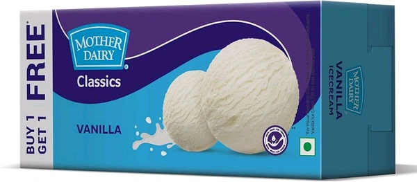 Mother Dairy Vanilla Ice Cream 700ml( Buy1 Get 1Free) - 1 Set, 700ml+700ml