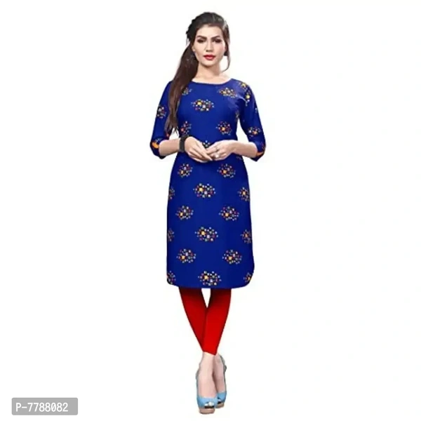 HIVA TRENDZ Women's Crepe Straight Kurta 7788082 - M