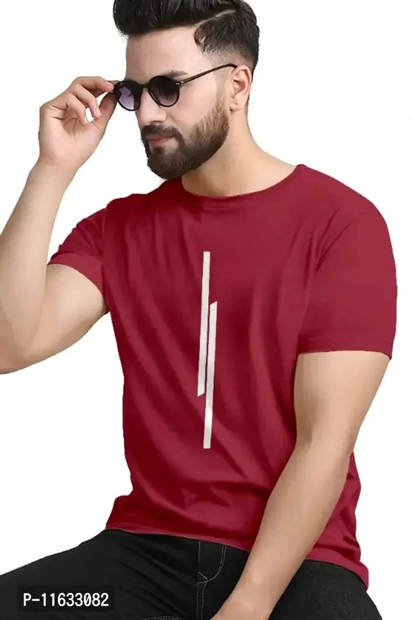 Classic Polyester Striped Tshirt for Men 11633082 - M