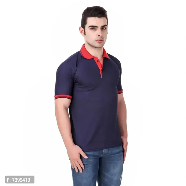 Contemporary Polyester Blend Solid Polos For Men- Pack Of 2) 7399419 - M