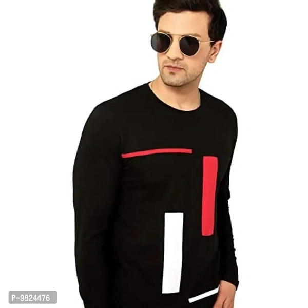 AUSK Men's Full Sleeves Casual T-Shirts(Black-X-Large) 9824476 - 2XL