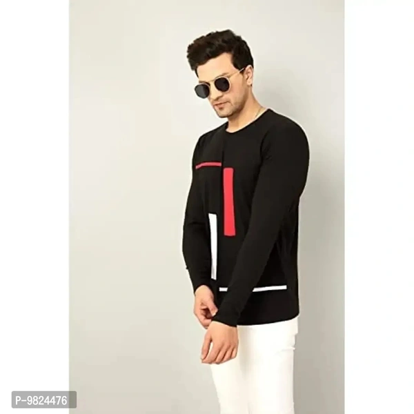 AUSK Men's Full Sleeves Casual T-Shirts(Black-X-Large) 9824476 - 2XL