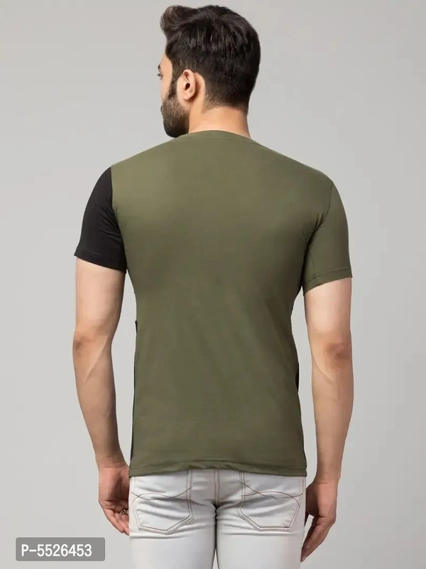 Men's Multicoloured Cotton Colourblocked T-Shirt 5526453 - M