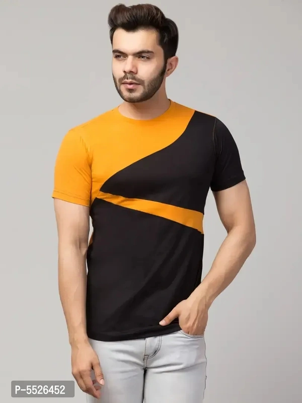 Men's Multicoloured Cotton Colourblocked T-Shirt 5526453 - L
