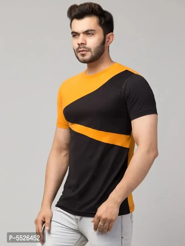 Men's Multicoloured Cotton Colourblocked T-Shirt 5526453 - L