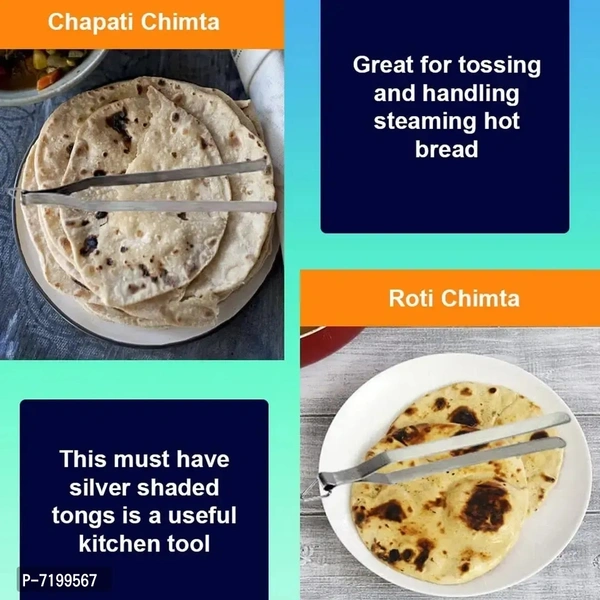 Oc9 Stainless Steel Pakkad Grater Roti Chimta for Kitchen Tool Set 7199567