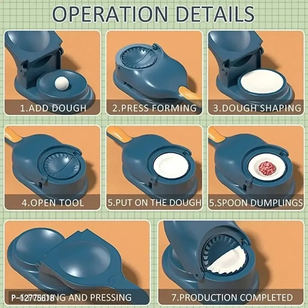 in 1 Dumpling Samosa Maker Ghughra Momos Maker Machine, Dumpling Skin Press Mould for Momos Making,Dumpling Maker Mould Machine, Dumpling Making Tool with Dumpling Puri Maker, Multicolour 12775618