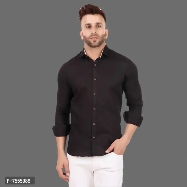 Mens causal solid shirt 7555988 - 2XL