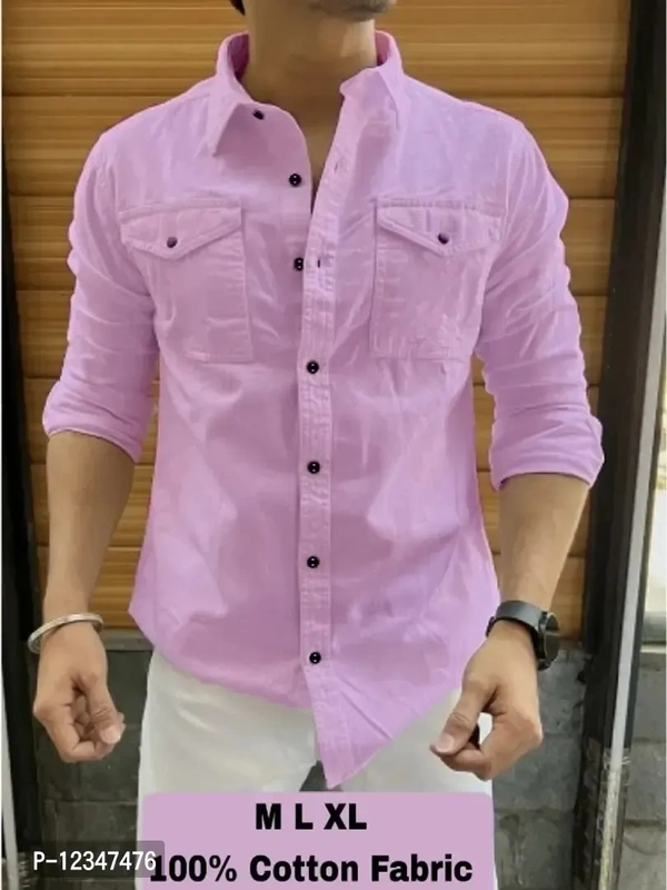 Mens New DoublePocket Cotton Shirts  - L