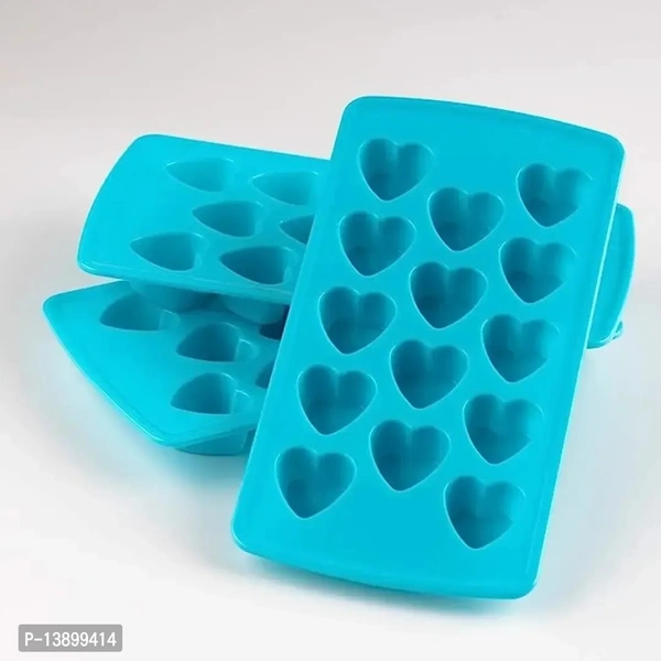 Classic 14 Grid Heart Shape Ice Cube Tray , (Pack Of 3) 13899414