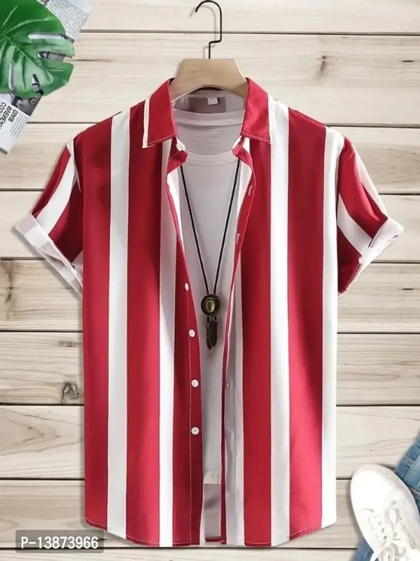 Stylish Lycra Short Sleeve Shirt For Men 13873966 - S