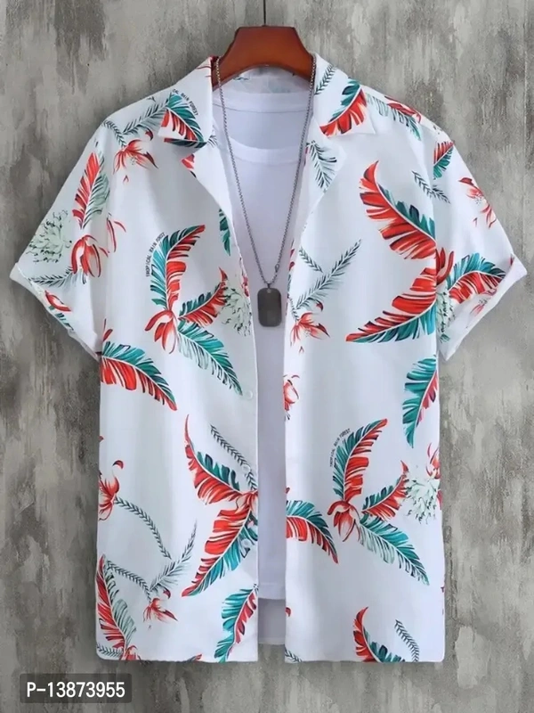 Stylish Lycra Short Sleeve Shirt For Men 13873955 - L