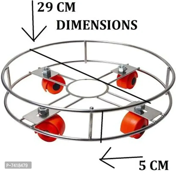 Fastage Heavy Stainless Steel Gas Cylinder Trolley With Wheel | Gas Trolly | Lpg Cylinder Stand | Gas Trolly Wheel |Cylinder Trolley with Wheels (Silver)7418479