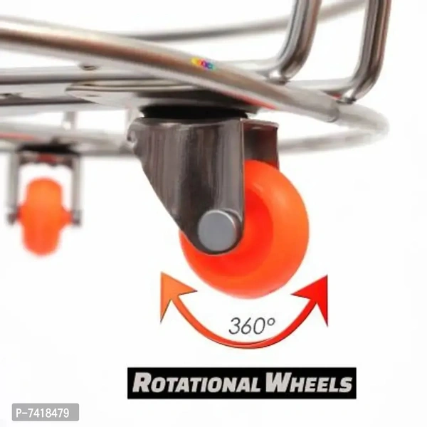 Fastage Heavy Stainless Steel Gas Cylinder Trolley With Wheel | Gas Trolly | Lpg Cylinder Stand | Gas Trolly Wheel |Cylinder Trolley with Wheels (Silver)7418479