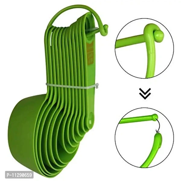 LISHOnn Plastic Measuring Cups and Spoon Set with Ring Holder, 12 Piece Set, Green 11290659