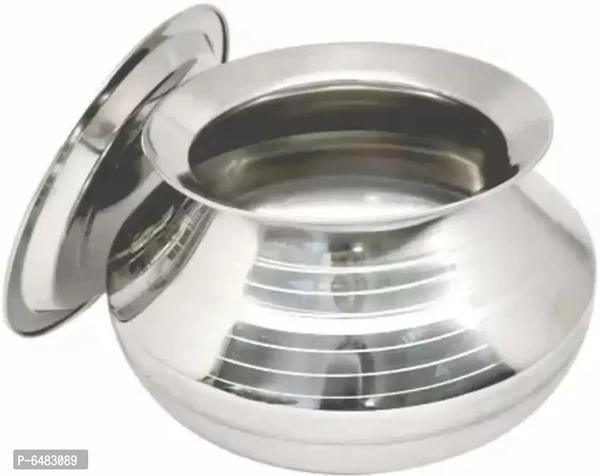 Useful Stainless Steel Pot with Lid- 2 Pieces 6483039