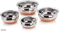 Useful Bowls Stainless Steel Handi with Copper Bottom Cookware Set- 4 Pieces 6483088