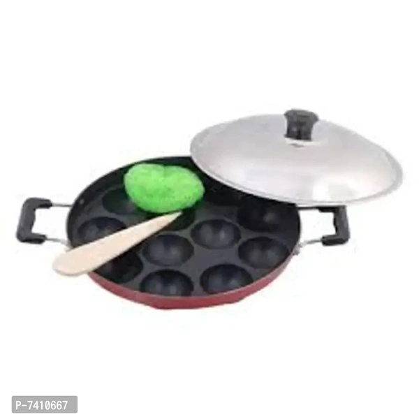 fastage 12Cavities Non Stick Appam Patra with Lid and Side Handle/ kulipaniyaram pan/appe/panniyaramkadai/Paniyarrakal/Paniyaram/AppamPan/AppamMaker/PanCake/appam kadai/PonganalMaker/idali Maker7410667