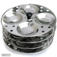 IDLI Making Stand 4 Stainless Steel Plate idli Stand Pack of 4 Idli Plates 16 Cavities 11123600