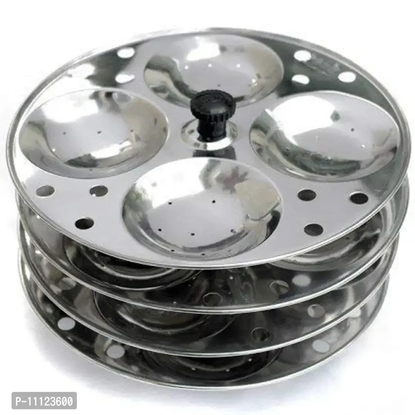 IDLI Making Stand 4 Stainless Steel Plate idli Stand Pack of 4 Idli Plates 16 Cavities 11123600