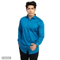 INDIAN THREADS Men's Regular Fit Giza/Satin Formal Shirt Men's Solid Formal Shirts Mens Slim Fit Plain Formal Shirt Full Sleeves for Mens 9587834 - M
