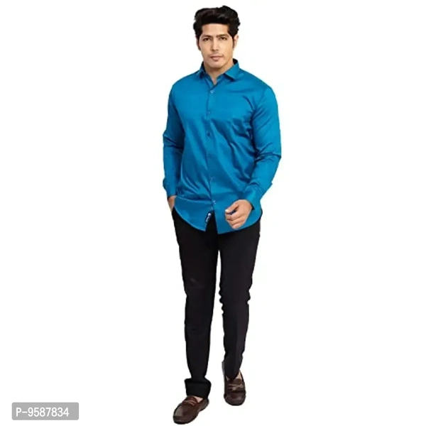 INDIAN THREADS Men's Regular Fit Giza/Satin Formal Shirt Men's Solid Formal Shirts Mens Slim Fit Plain Formal Shirt Full Sleeves for Mens 9587834 - 2XL