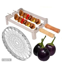 Barbeque Grill Stand For Gas Stove | Gas Tandoor Grill For Home | Foldable Chhota Tandoor with 2 Needles 1 Jali 8525770