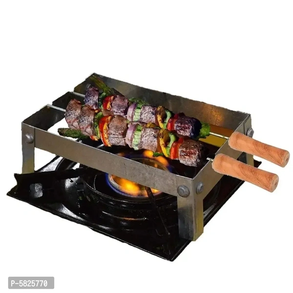 Barbeque Grill Stand For Gas Stove | Gas Tandoor Grill For Home | Foldable Chhota Tandoor with 2 Needles 1 Jali 8525770