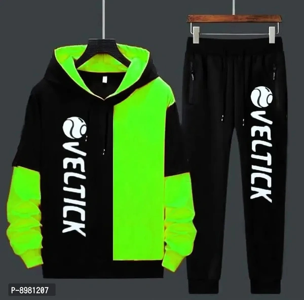 Stylish Fancy Cotton Blend Colourblocked Regular Fit Tracksuit For Men 8981207 - L
