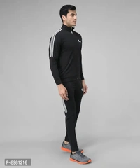 Stylish Fancy Cotton Blend Solid Regular Fit Tracksuit For Men 8981216 - M
