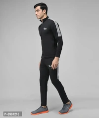 Stylish Fancy Cotton Blend Solid Regular Fit Tracksuit For Men 8981216 - M