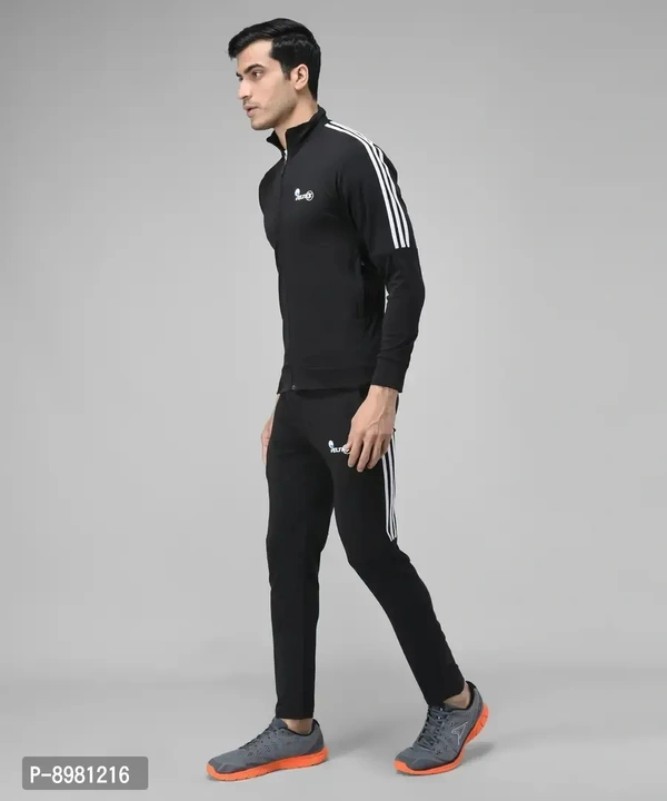 Stylish Fancy Cotton Blend Solid Regular Fit Tracksuit For Men 8981216 - M