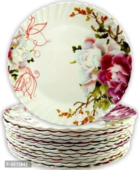Trendy Printed Design Half Plate Snacks Plate Set In Floral Designnbsp;(Pack Of 12)6672043
