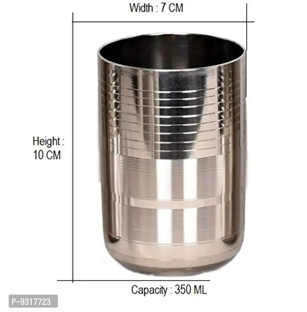 Stainless Steel Fancy Serving Glasses, Unbreakable Water Drinking Glasses Set 12Glass Set (350 ml, Steel) (Standard, set of 12) 9317723