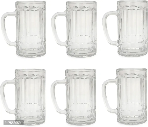 Stylish Fancy Attractive Premium Quality Beer Glass Mug For Beer-Juice-Drink -410 Ml Pack Of 6 7553659