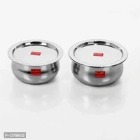 2 Pcs Stainless Steel Induction Gas Stove Friendly Belly Shape Container Set / Tope / Cookware Set With Lids Size No.10 No.11 13798432