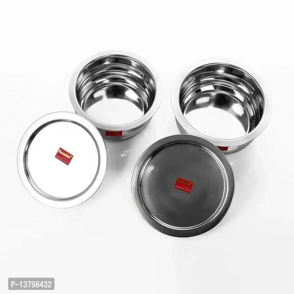 2 Pcs Stainless Steel Induction Gas Stove Friendly Belly Shape Container Set / Tope / Cookware Set With Lids Size No.10 No.11 13798432