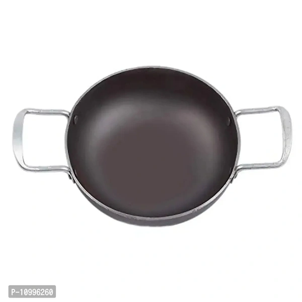 KITCHEN SHOPEE Traditional Iron Fry Kadhai/Pan, Handmade Loha/Lokhand/Lokhandi Kitchen Kadai Fry Pan for Cooking Set 10996260