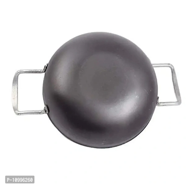 KITCHEN SHOPEE Traditional Iron Fry Kadhai/Pan, Handmade Loha/Lokhand/Lokhandi Kitchen Kadai Fry Pan for Cooking Set 10996260