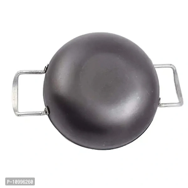 KITCHEN SHOPEE Traditional Iron Fry Kadhai/Pan, Handmade Loha/Lokhand/Lokhandi Kitchen Kadai Fry Pan for Cooking Set 10996260