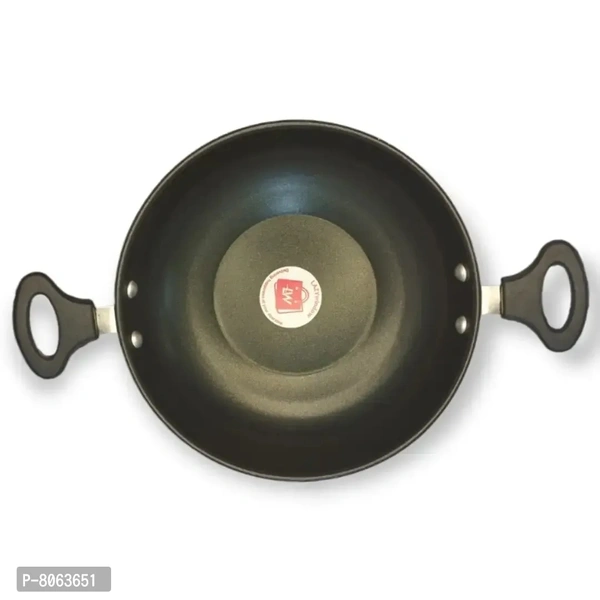 Classy Window Premium Quality Hard Anodized Nonstick Kadhai, 23 cm, 1.5L Black 8063651
