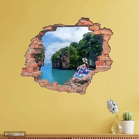 CVANU Hole Brick Stunning Nature View 3D Look Eye-Catching Wall Sticker Self-Adhesive Vinyl for Home/Office Decor Item Multicolour Size (75CM X 90CM)_C45 11380546