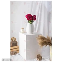 SATYAM KRAFT 3 Pcs Artificial Rose Fake Flowers Sticks Bunch Decorative Items for Diwali Home Decor ,Room Decorations, Living Room Plants and Craft Items Corner (Without Vase Pot) (Pink) 9022852